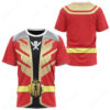 Power Rangers Super Megaforce Red Ranger Cosplay T-shirt ,Power Rangers T-shirt