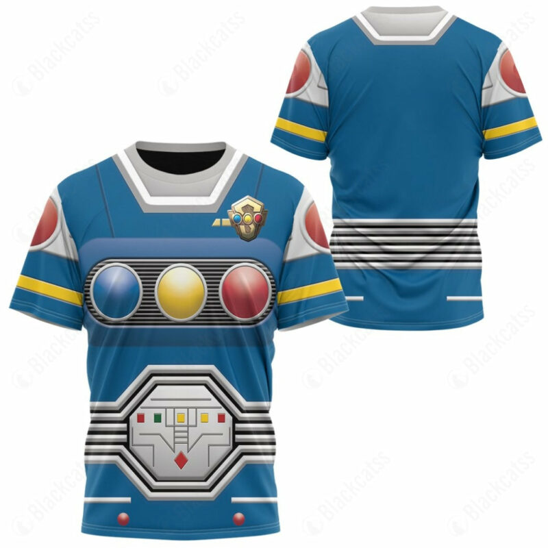 Power Rangers Turbo Blue Senturion T-shirt ,Power Rangers T-shirt