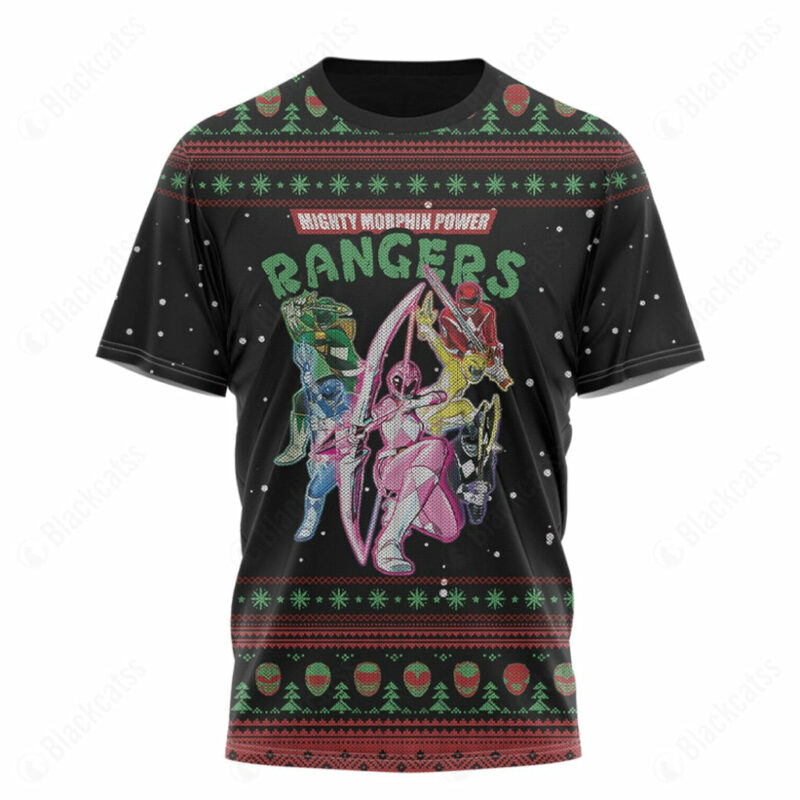 Ugly Christmas Mighty Morphin T-shirt ,Power Rangers T-shirt