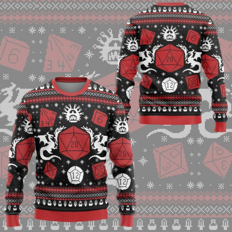 3D Dragons And Dragons Holiday Christmas Gift Custom Ugly Sweater