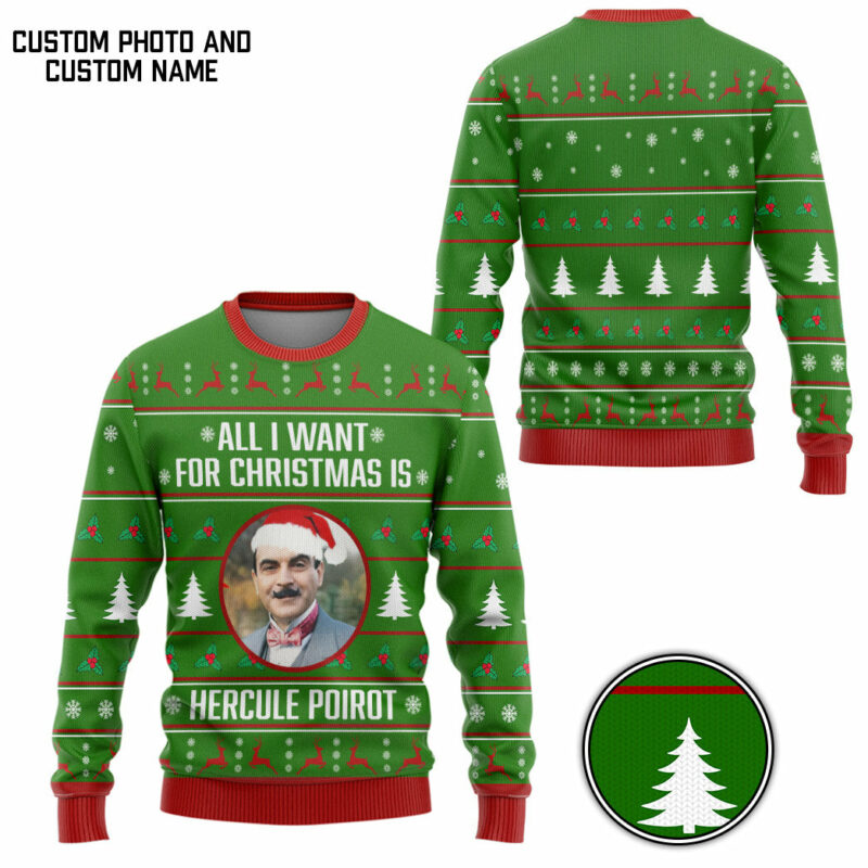 3D All I Want For Christmas Is My Crush Custom Photo Custom Text Ugly Sweater