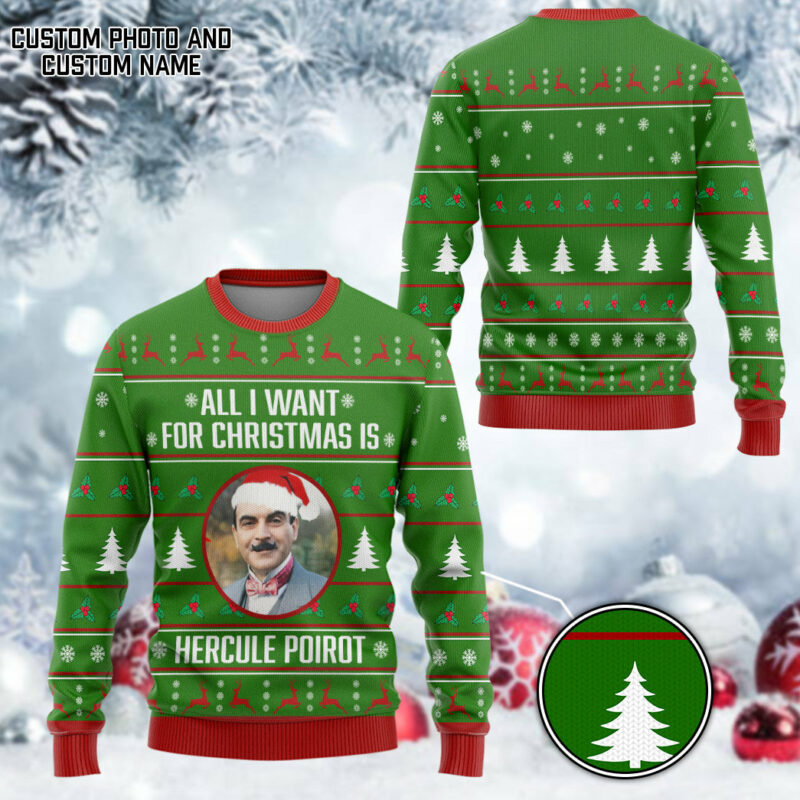 3D All I Want For Christmas Is My Crush Custom Photo Custom Text Ugly Sweater