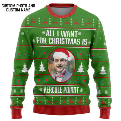 3D All I Want For Christmas Is My Crush Custom Photo Custom Text Ugly Sweater