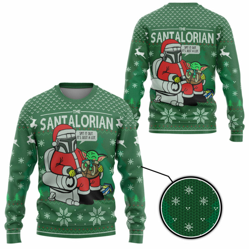 3D The Santalorian Christmas Custom Ugly Sweater