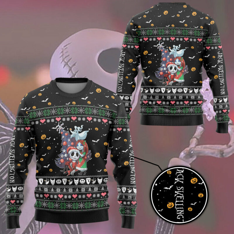 3D Nightmare Before Christmas Jack And Sally Custom Ugly Sweater