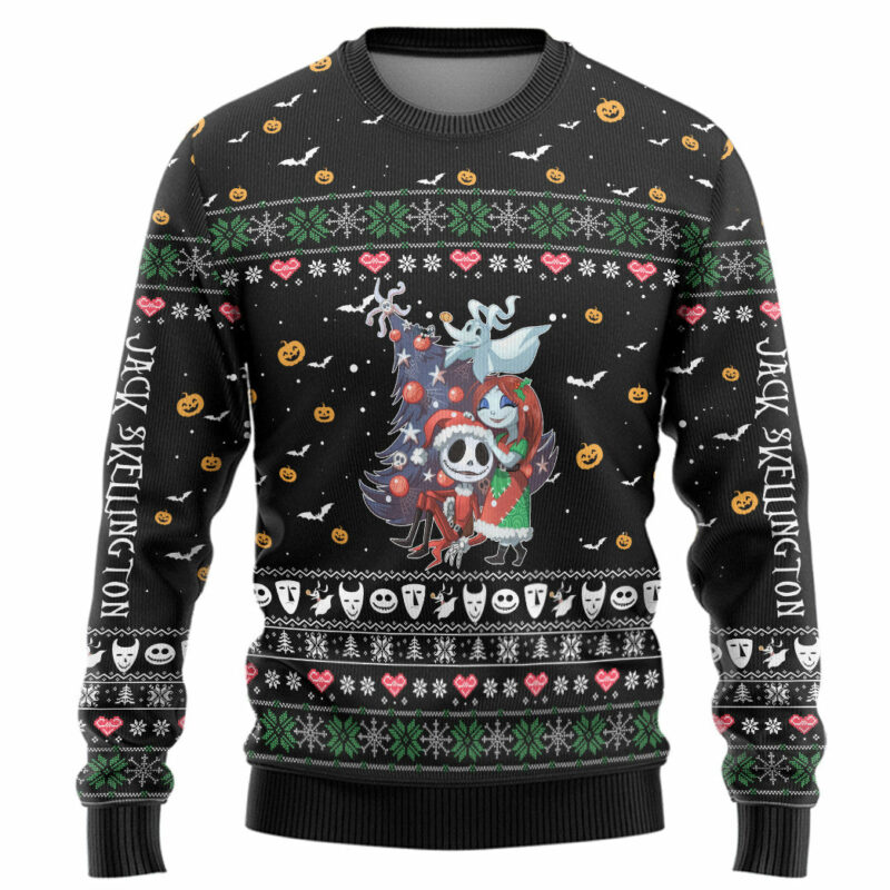 3D Nightmare Before Christmas Jack And Sally Custom Ugly Sweater