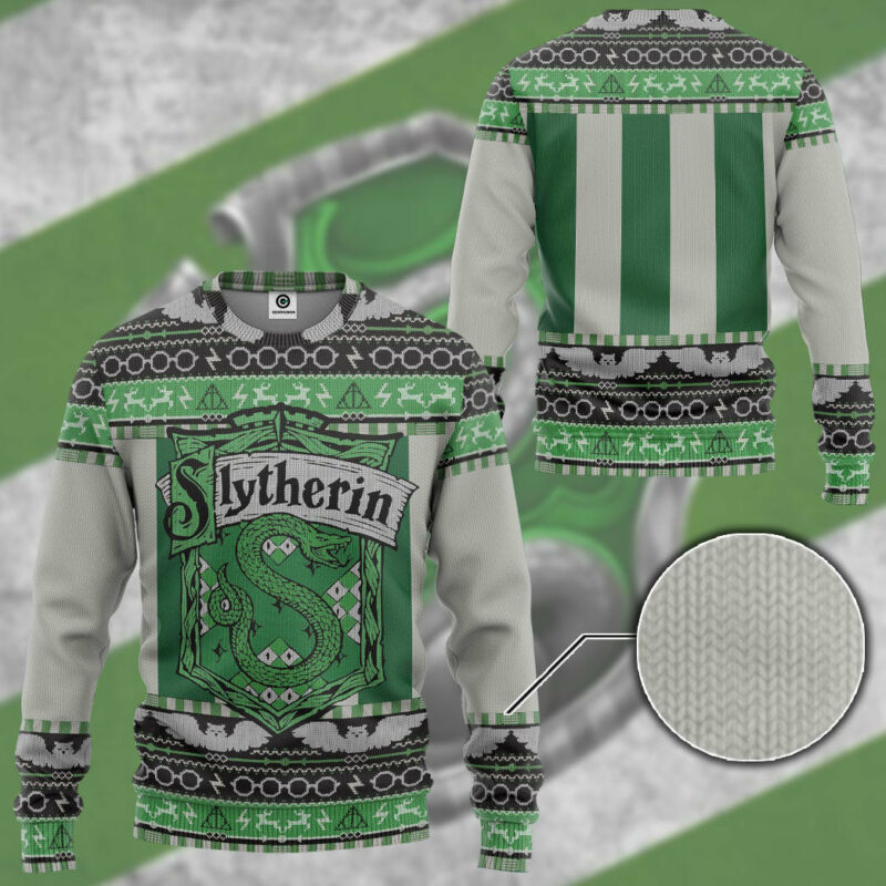 3D H.P Slytherin Ugly Christmas Ver 3 Custom Ugly Sweater