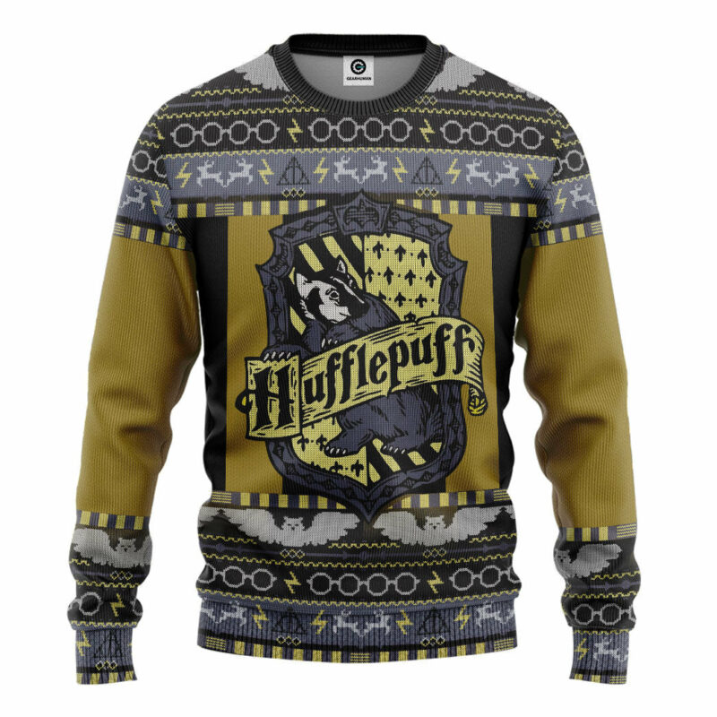 3D H.P Hufflepuff Ugly Christmas Ver 3 Custom Ugly Sweater