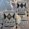 3D Mighty Morphin White Power Ranger Custom Ugly Christmas Sweater