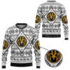 3D Mighty Morphin White Power Ranger Custom Ugly Christmas Sweater