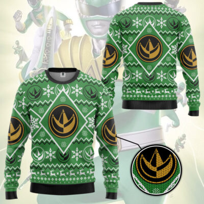 3D Mighty Morphin Green Power Ranger Custom Ugly Christmas Sweater