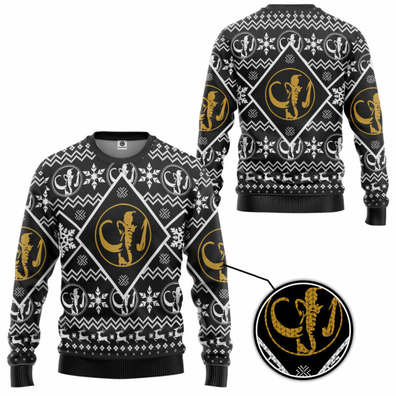 3D Mighty Morphin Black Power Ranger Custom Ugly Christmas Sweater