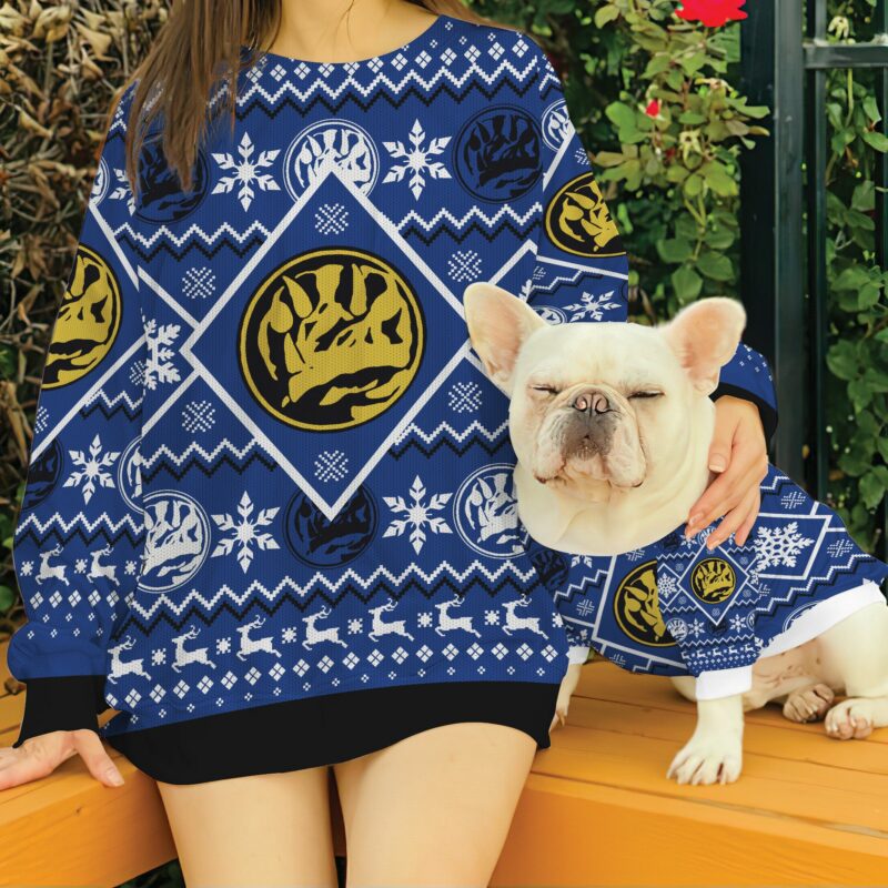 3D Mighty Morphin Blue Power Ranger Custom Ugly Christmas Sweater