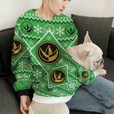 3D Mighty Morphin Green Power Ranger Custom Ugly Christmas Sweater