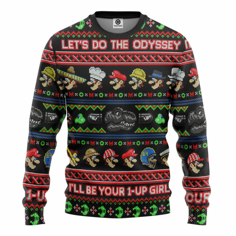 3D Mario Ugly Christmas Custom Ugly Sweater