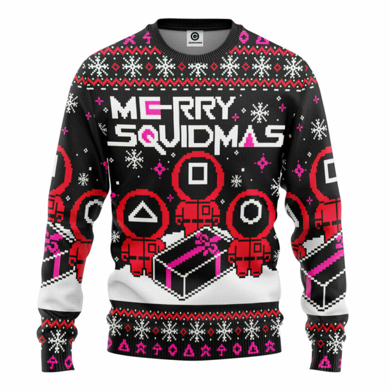 3D Merry Squidmas Squid Game Ugly Christmas Custom Ugly Sweater