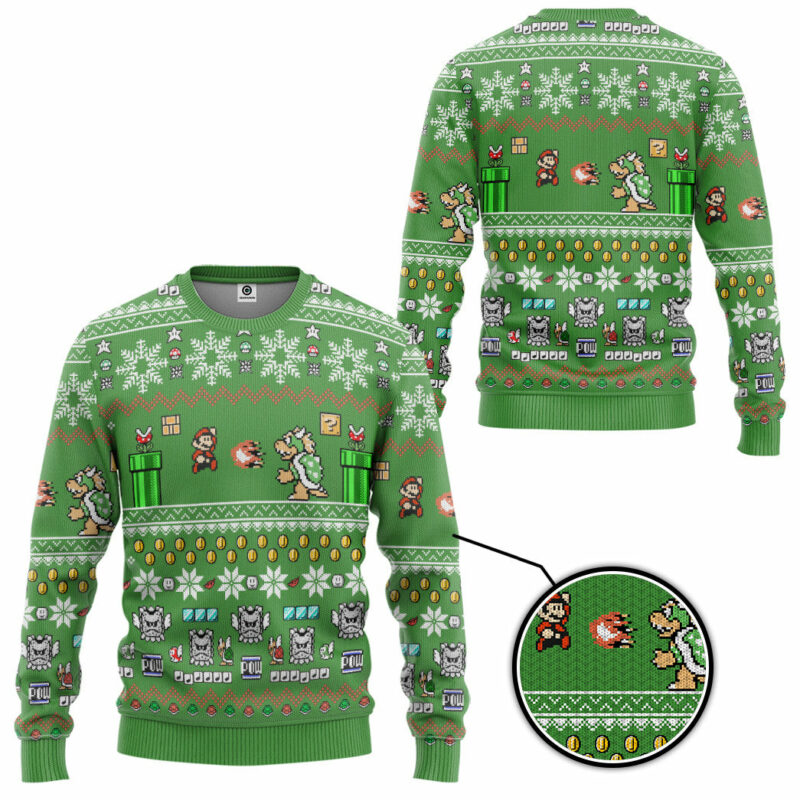 3D Super Mario Ugly Christmas Sweater