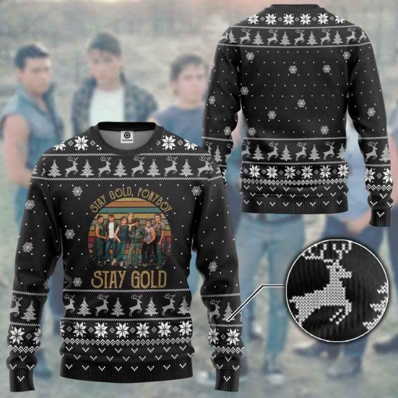 3D The Outsiders Stay Gold Ponyboy Stay Gold Christmas Style Custom Ugly Sweater