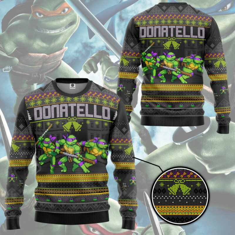 3D Donatello TMNT Ugly Christmas Style Custom Ugly Sweater