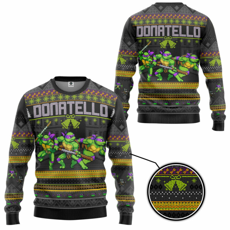 3D Donatello TMNT Ugly Christmas Style Custom Ugly Sweater