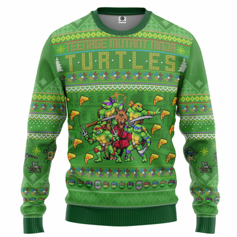 3D TMNT Turtles Ugly Christmas Style Custom Ugly Sweater