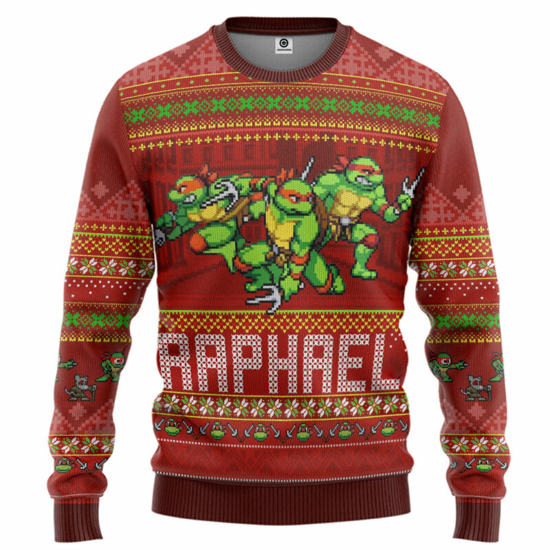 3D Raphael TMNT Ugly Christmas Style Custom Ugly Sweater