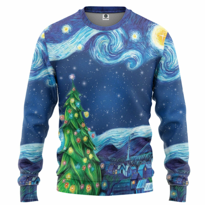 3D Van Gogh Starry Night Custom Ugly Christmas Sweater