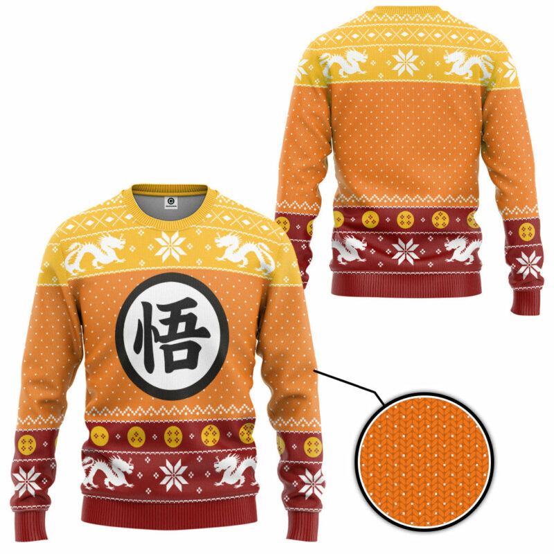 3D Dragon Ball Z Goku Ugly Christmas Ugly Sweater