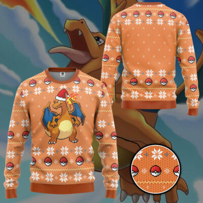 3D PKM Blaze Charizard Ugly Gift For Christmas Custom Ugly Sweater