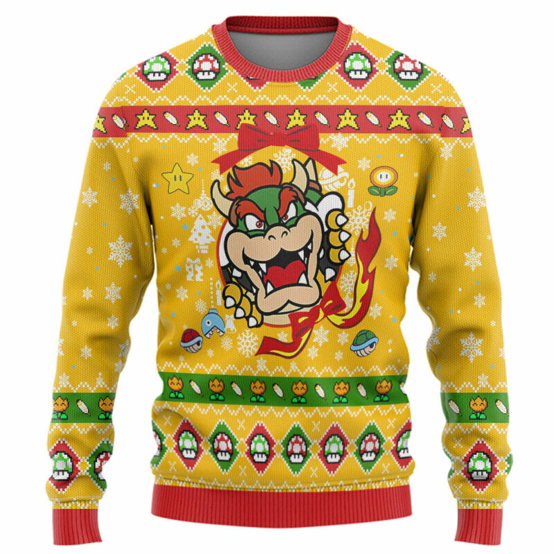 3D Super Mario Bowser Custom Ugly Christmas Sweater