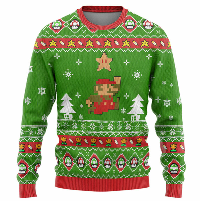 3D Nintendo Super Mario Ugly Christmas Sweater