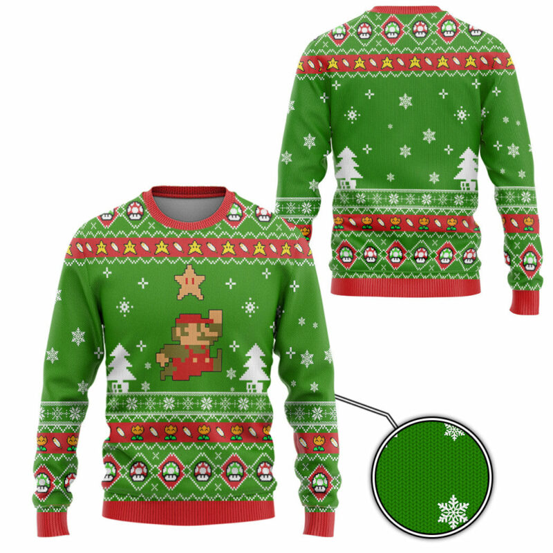 3D Nintendo Super Mario Ugly Christmas Sweater