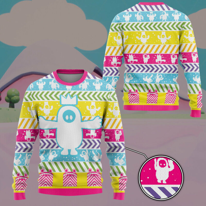 3D Offical Fall Guys Christmas Custom Ugly Sweater