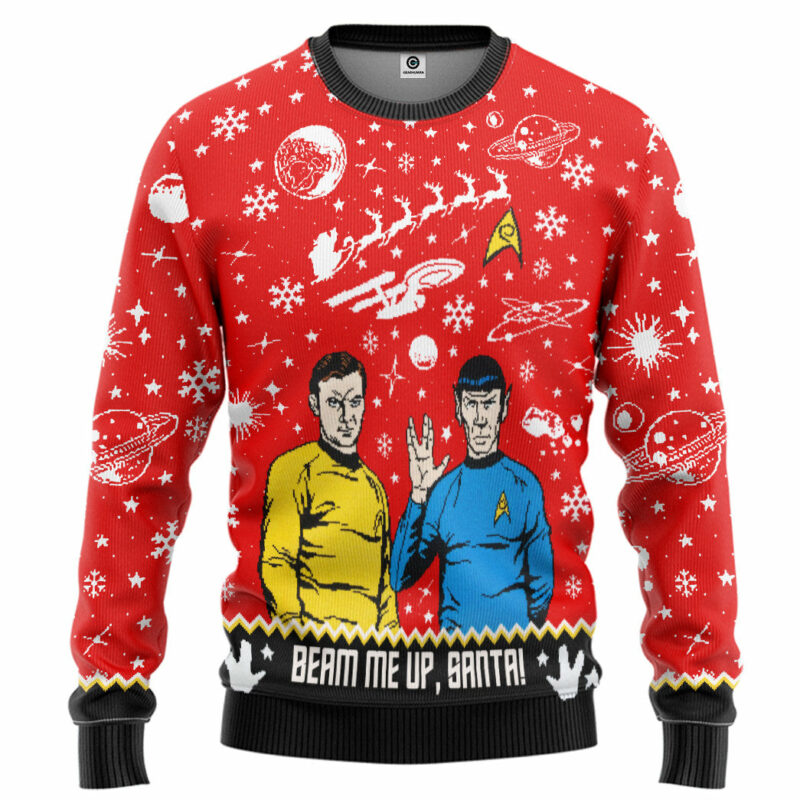 3D S.T Beam Me Up Santa Ugly Sweater