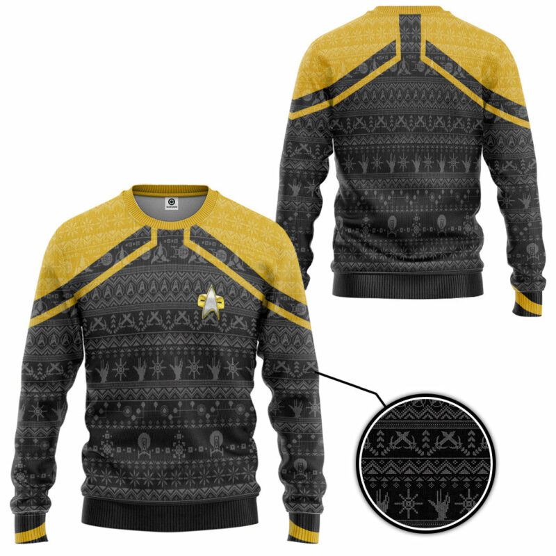 3D S.T Picard 2020 Yellow Ugly Christmas Ugly Sweater