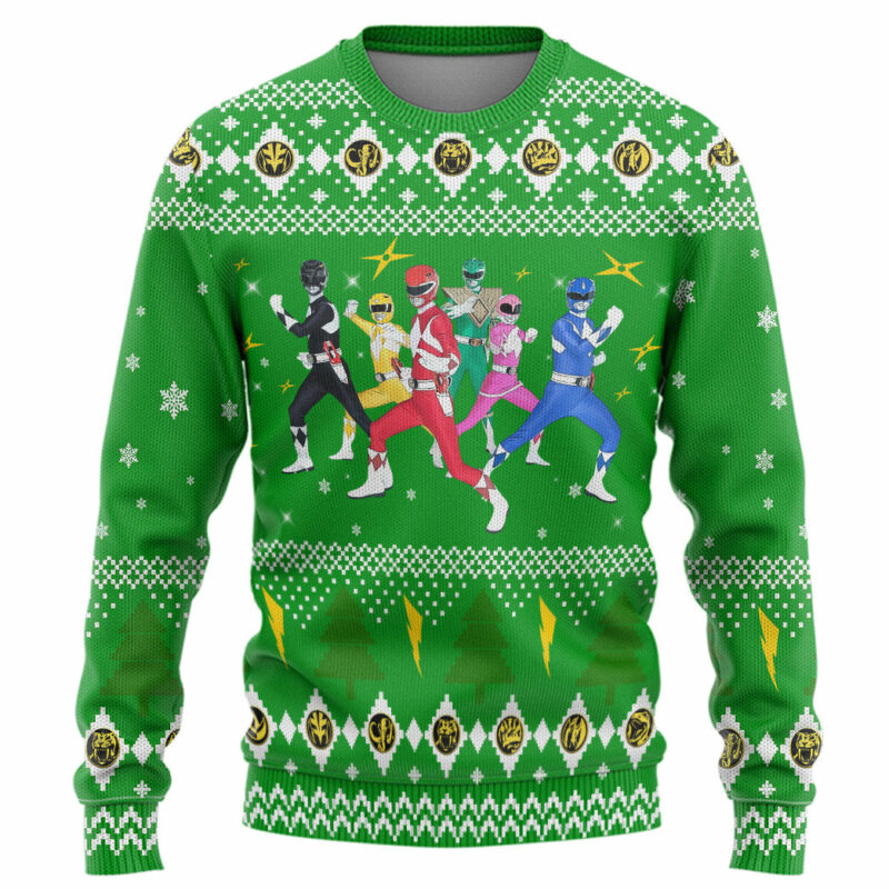 3D Mighty Morphin Power Rangers Christmas Custom Ugly Sweater