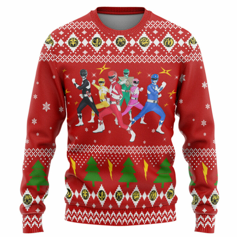 3D Mighty Morphin Power Rangers Christmas Ugly Sweater