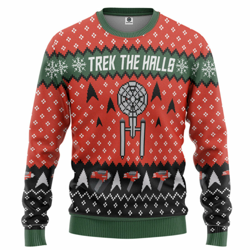 3D S.T Trek The Halls Christmas Edition Ugly Sweater