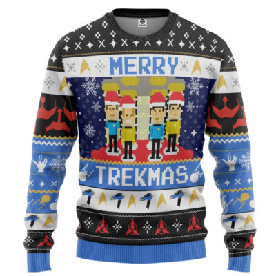 3D S.T Merry Trekmas Ugly Christmas Custom Ugly Sweater