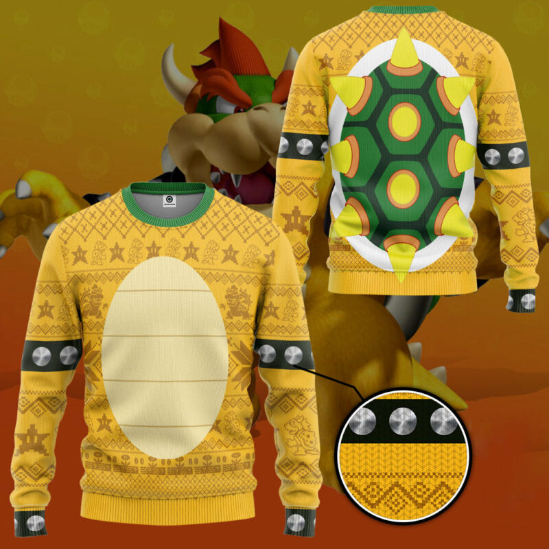 3D Bowser Ugly Christmas Cosplay Custom Ugly Sweater