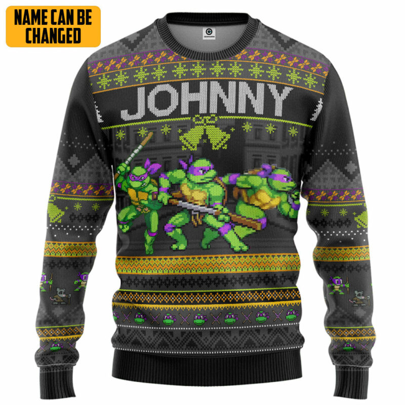 3D Donatello TMNT Ugly Christmas New Style Custom Name Ugly Sweater