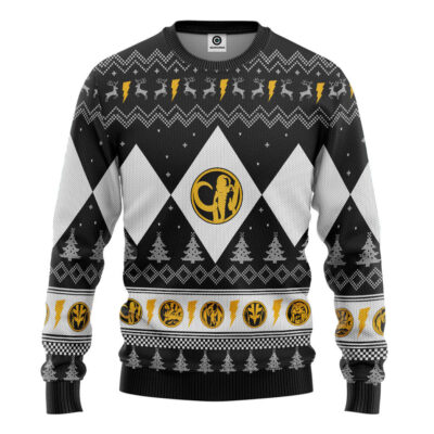 3D Mighty Morphin Black Ranger Christmas Custom Ugly Sweater