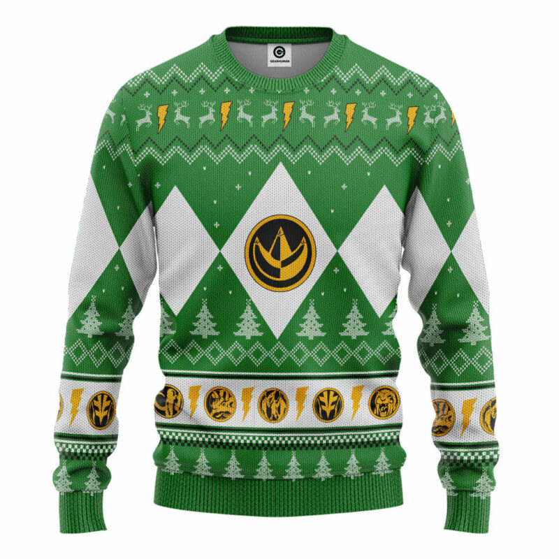 3D Mighty Morphin Green Ranger Christmas Custom Ugly Sweater