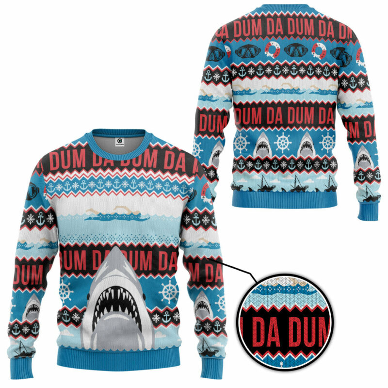 3D DA DUM Ugly Christmas Custom Ugly Sweater