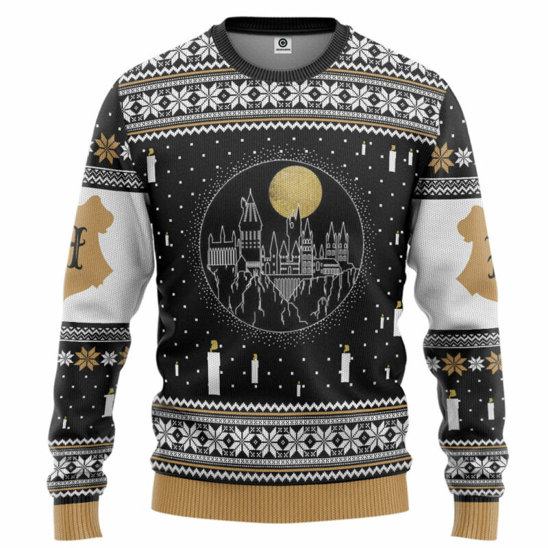 3D H.P Hogwarts Castle Candles Ugly Christmas Ugly Sweater