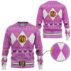 3D MMPR Pink Ranger Christmas Custom Ugly Sweater