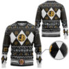 3D MMPR Black Ranger Christmas Custom Ugly Sweater