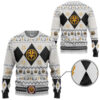 3D MMPR White Ranger Christmas Custom Ugly Sweater