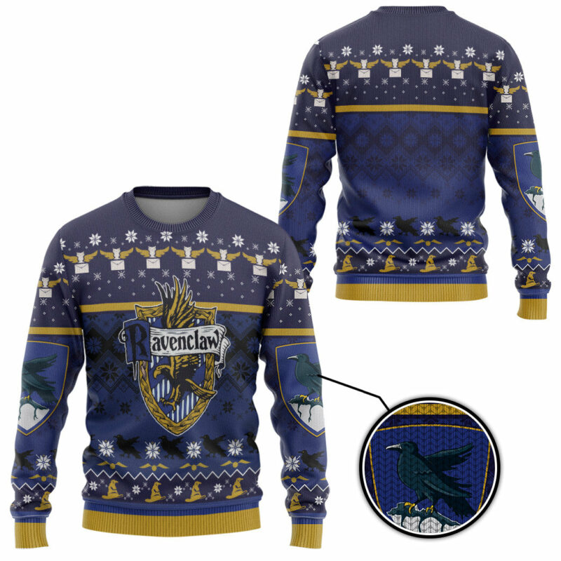 3D H.P Ravenclaw Ugly Christmas Ver 1 Custom Ugly Sweater