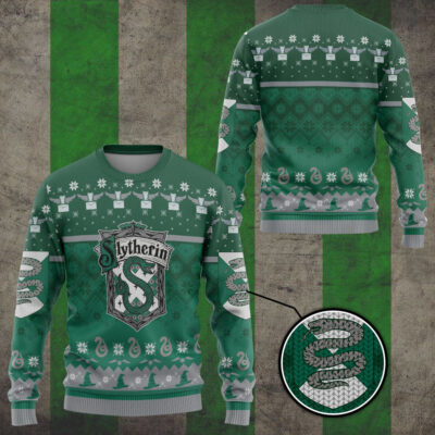 3D H.P Slytherin Ugly Christmas Ver 1 Custom Ugly Sweater